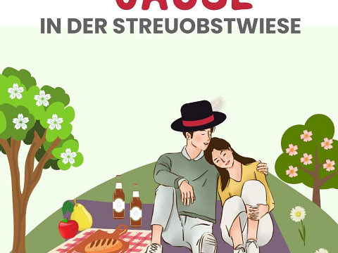 Mostbaronjause in der Streuobstwiese